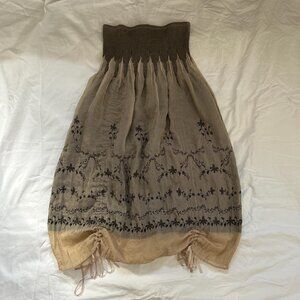 Vintage Style Embroidered Midi Skirt